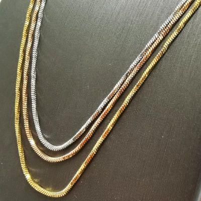 Fashion Jewellery Stainless Steel Twisted Square Snake Chain Bracelet Necklace Gold Plated Stainless Steel Jewelry for Lady Handcraft Design