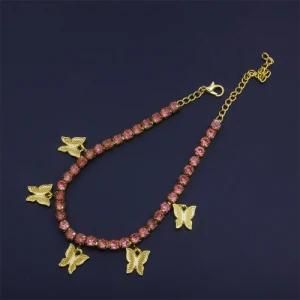 European and American Popular Butterfly Element Shiny Foot Anklet Girls
