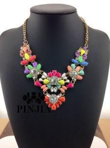 Flowers Pendants Gold Chain Statement Bib Necklace Fashion Jewelry
