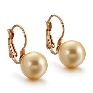 Pearl Plated Rose-Gold Stainless Steel Earrings Drop Earrings