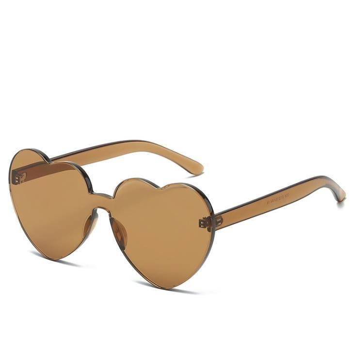2021 Fashion Heart Candy Color Rimless Sunglasses