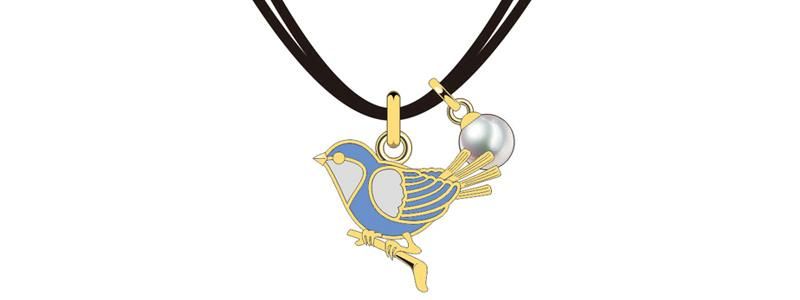 China Factory Produce Classic Gold Pearl Blue Bird Jewelry Set