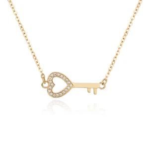 Fashion Heart Key Shape Stainless Steel Necklace Pendant Jewelry