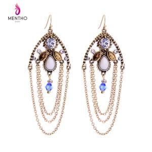 Popular Fashion Retro Diamond Studded Long Multi-Layer Alloy Women&prime;s Earring
