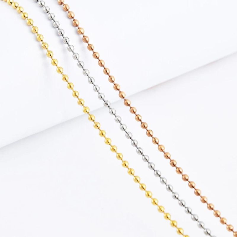 Manufacturer Wholesale Fashion Beads Chain Necklace for Decoration Jewelry Silver Bracelet Anklet Handmade Craft Design