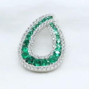 New Fashion Emerald Stone 925 Sterling Silver Pendant