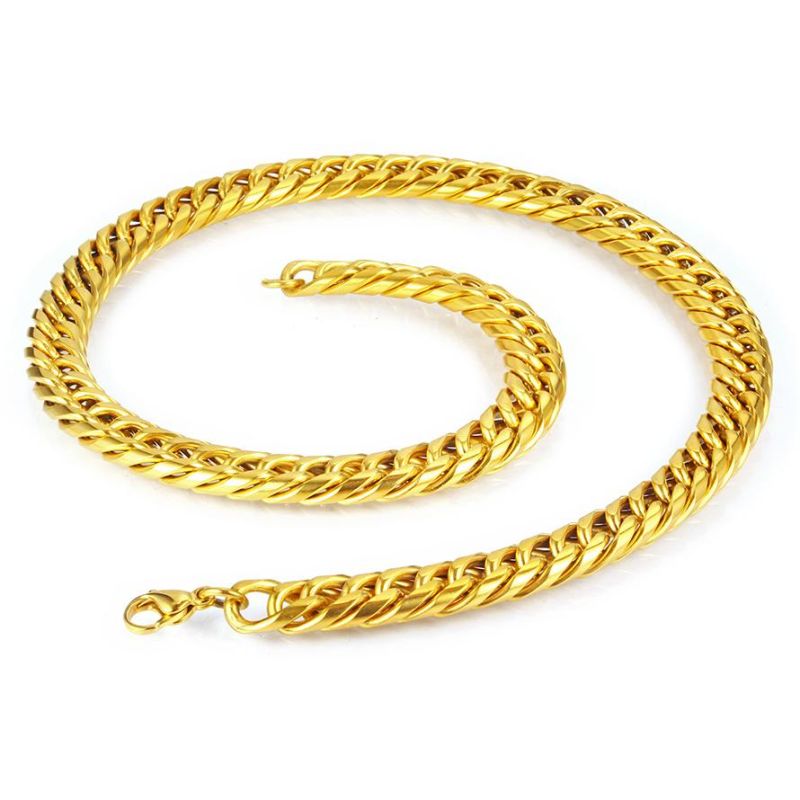 Personalized Stainless Steel Gold Necklace for Women Men