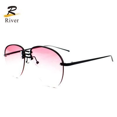 Half Frame Diamond-Encrusted Ready Sunglasses for Women