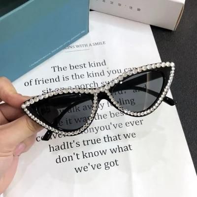 Diamond-Encrusted Sunglasses for Girls, Disco Dancing Hip-Hop Cat-Eye Glasses