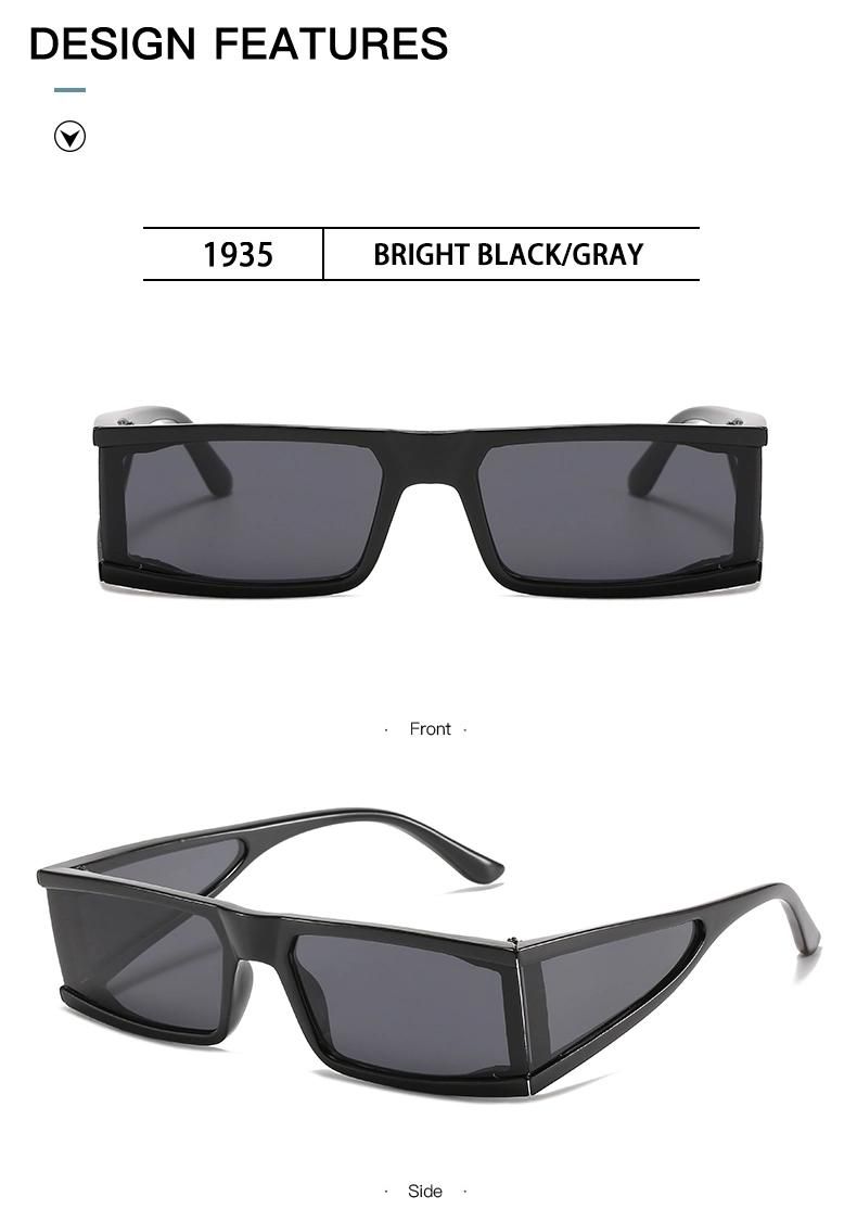 Punk Sunglasses Temples with Square Personality Sunglasses Net Celebrity Street Photography Cross-Border Glasses