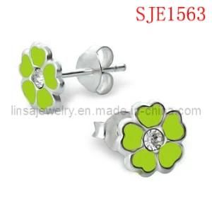 Stainless Steel Flower Earrings for Cute Girls (SJE1563)
