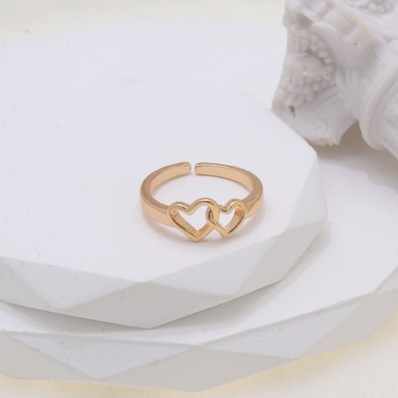 Wholesale Heart Shape Gold Plated Ladies Fashion Rings
