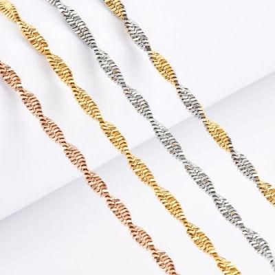 New Fashion 316 Stainless Steel Twisted Herringbone Chains Jewelry for Necklace
