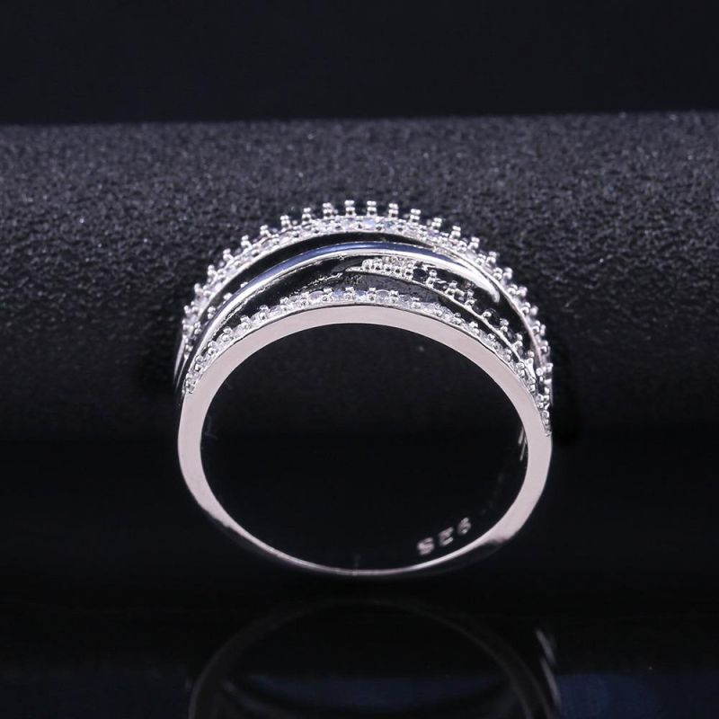 Wedding Love Diamond Copper Ring Splicing Multi-Layers Cubic Zirconia Rings Couple Gift Iced out Rings