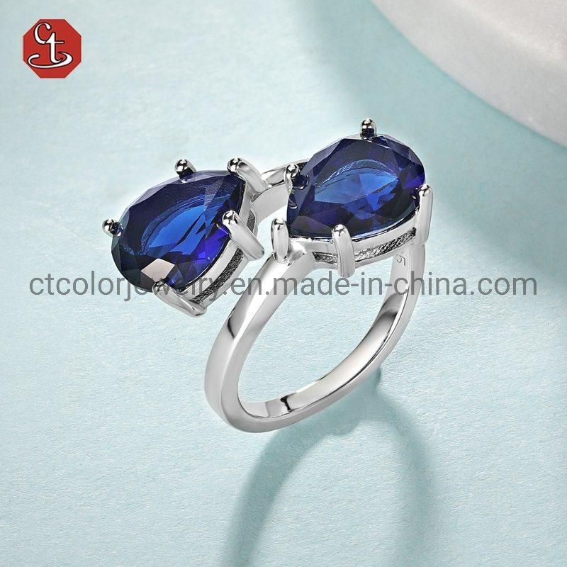 2021 Hot sale jewelry 925 sterling silver Gemstone Luxury Ring for women