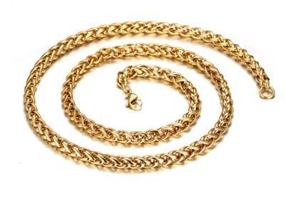 High Quality Necklaces Woven Titanium Steel Round Men&prime; S Necklaces Gold Plated Necklaces