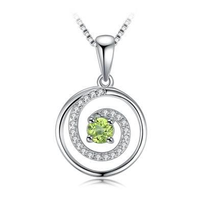 Classic Gemstone Jewellery Peridot Pendant 925 Sterling Silver Jewelry Wholesale for Women