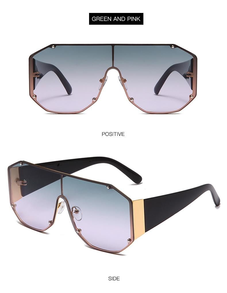 New Arrival High Quality Fashion Simple Style One Piece Lens Sunglasses UV400 Outdoor Oversized Colorful Sun Glasses
