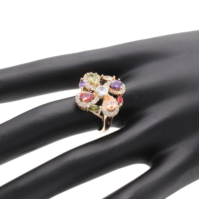 Wholesale 18K Gold Plated Zircon Women Jewelry Rings