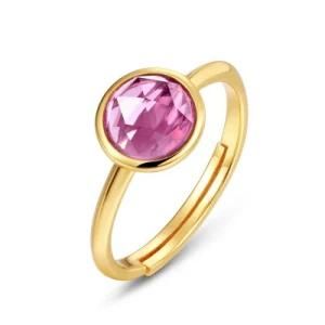 2021 Natural Rose Purple Quartz Ring Vermeil Jewelry S925 Silver 14K Gold Ring Crystal Gemstone Gold Ring for Valentines&prime; Day