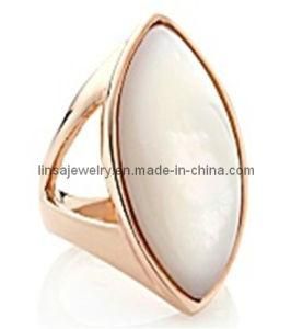 Casting Fashion Lady 316 Rose Gold Stainless Steel Ring with Opal