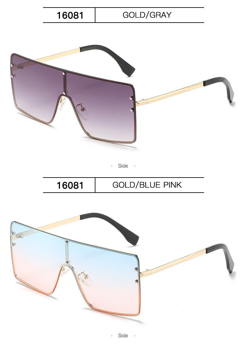 2020 Ready Stock Online Hot Sale Star Lens Rimless Metal Fashion Sunglasses for Women