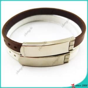 Brown Leather Bracelet with Buckle for Man Decoration (LB16041949)