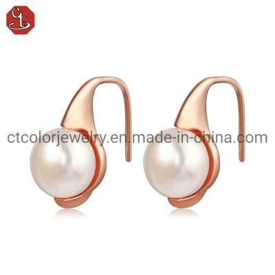 Fashion Jewelry Elegant Earrings Natural Pearl 925 Sterling Silver Earrings