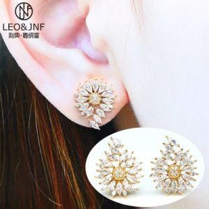 Fashion Studs with Zircon Jewelry Gold Plating Earrings Piercing Ear for Women