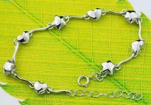 Sterling Silver Star and Heart Charm Bracelet B0020