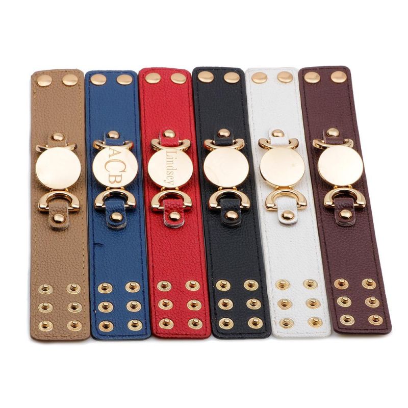 Punk Style Leather Rose Gold Metal Bracelet