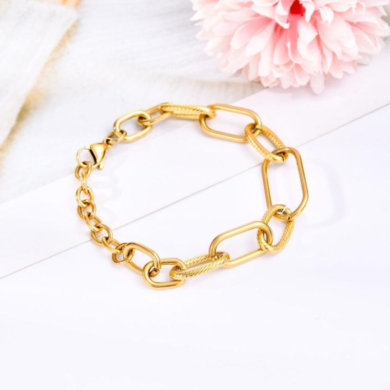 Vintage 18K Gold Plated 316L Stainless Steel Bracelet for Men and Women