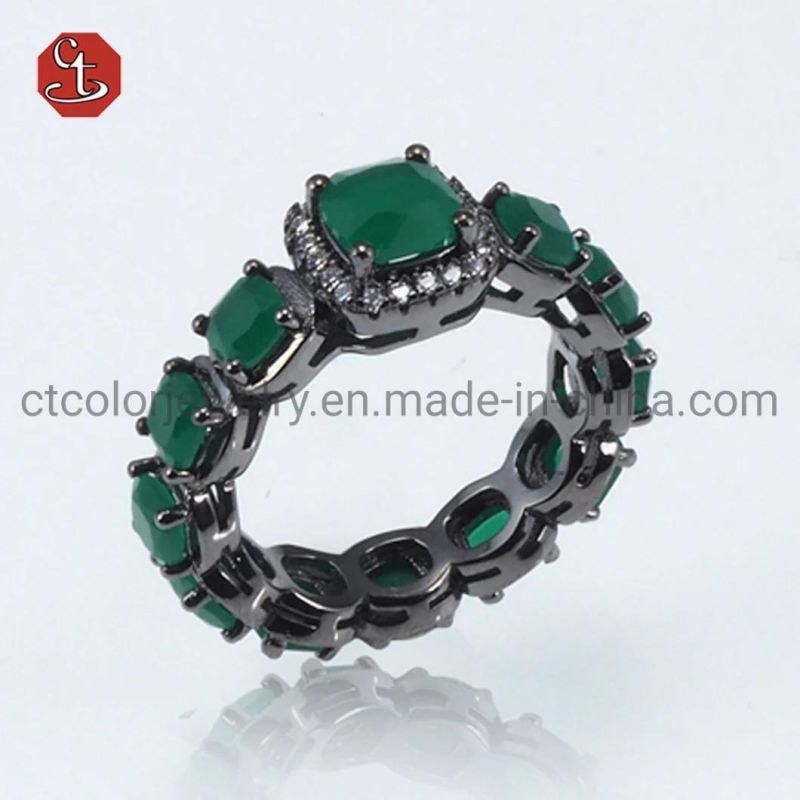 Fashion Jewelry Luxury 925 Sterling Silver Wedding Ring Eternity Cubic Zirconia Finger Rings