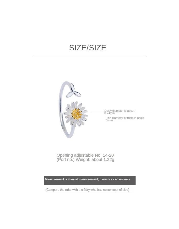 Small Daisy Rings for Women Models Simple Silver Colour Opening Adjustable Fashion Jewellery