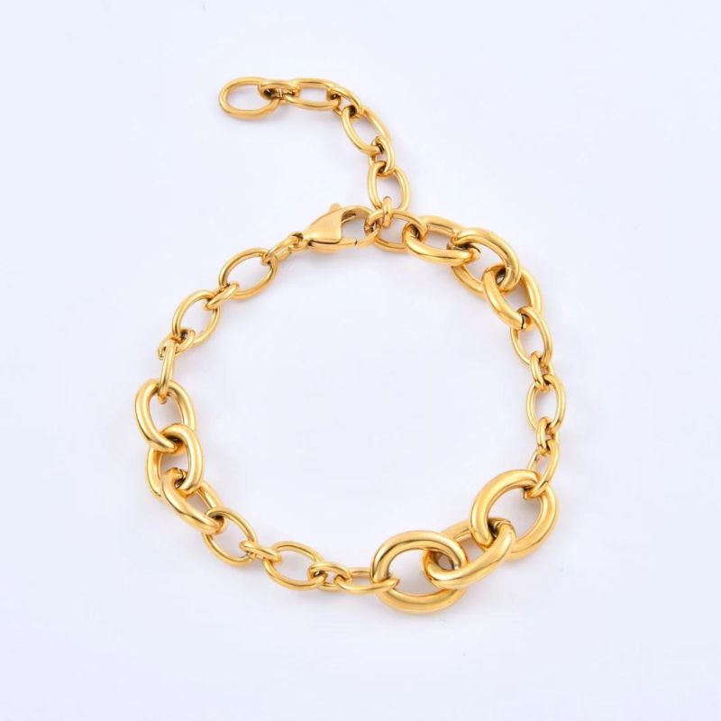 Stainless Steel Jewelry Bracelet for Women Costume Fashion 18K Gold Plated Imitation Charm