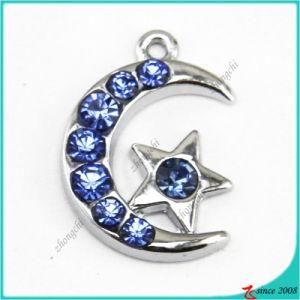 Crystal Jewelry Silver Color Moon and Star Pendant