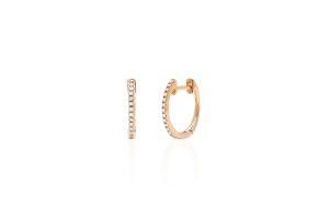 Fashion Jewelry Minimal Style Stainless Steel Diamond Stud Round Hoop Women Earring