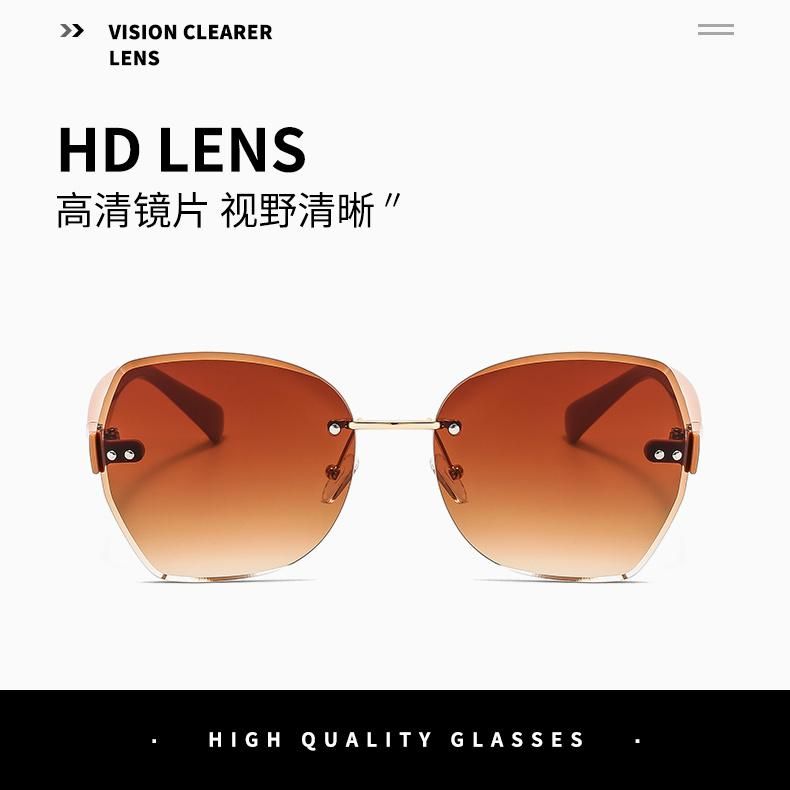 2021 Best Selling Stylish Luxury Sun Glasses River Custom Logo Oversize Sunglasses Rimless River Sun Glasses Sunglasses