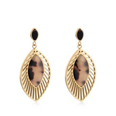 Beautiful Artistic Style Stainless Steel Earring with Hawksbil Clear Crystal