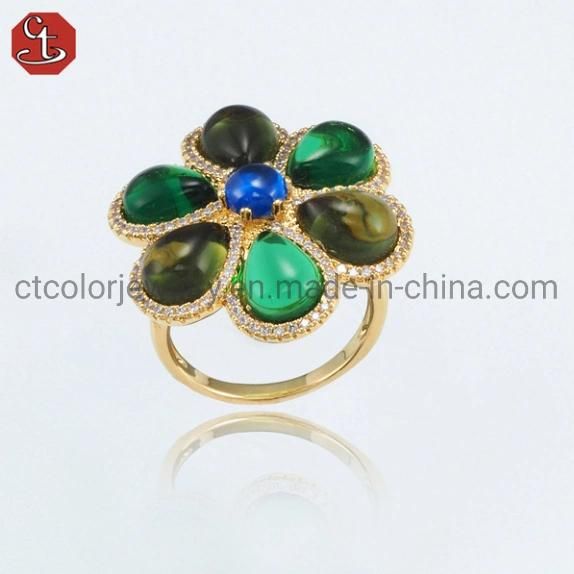 Wholesale Fashion Jewelry 925 Sterling Silver Rose Gold plated Flower Fine Jewelry Rings with CZ Customized Design