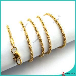 Gold Twist Chain Necklace for Locket Pendant Necklace (FN16041804)