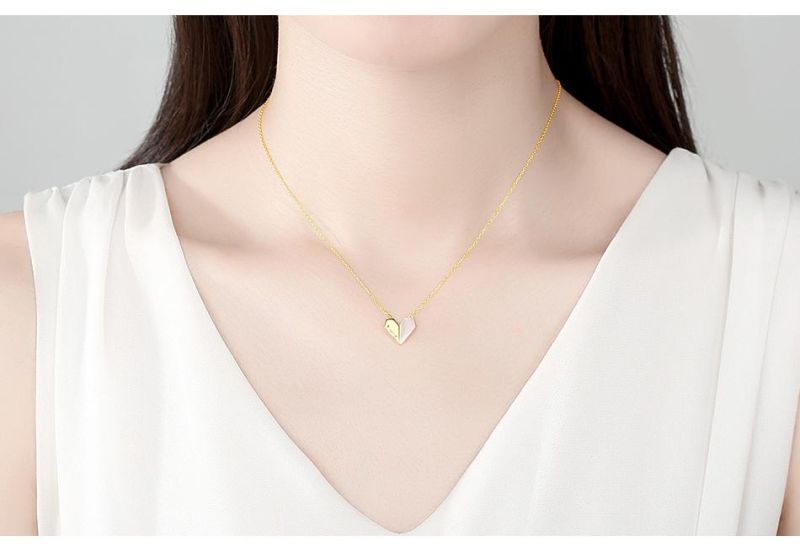 Women 18K Two-in-One Heart Shape Necklace with Love Words