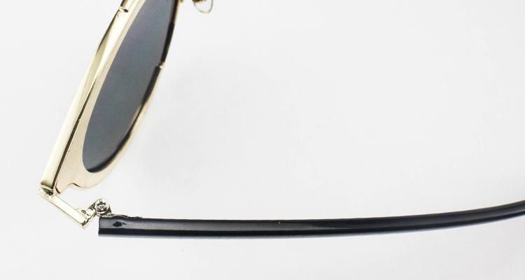 Hot Sale Custom Logo Wholesale Top Flat Metal Frame Women Sunglasses