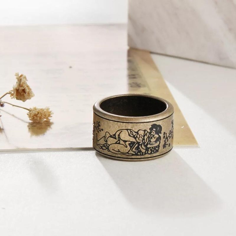 Engraving Design Logo Stainless Steel Plating Bronze/Silver Color Ring