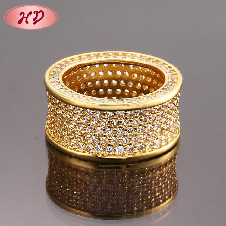 Fashion 18K Gold Plated Stainless Steel Silver Engagement Wedding Jewelry Man Finger Rings Design