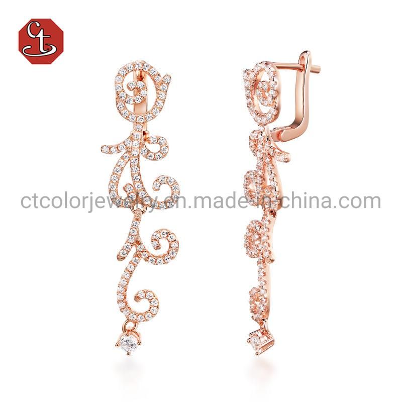 Fashion Jewelry Zircon 925 Silver Freshwater Pearl Stud Earrings