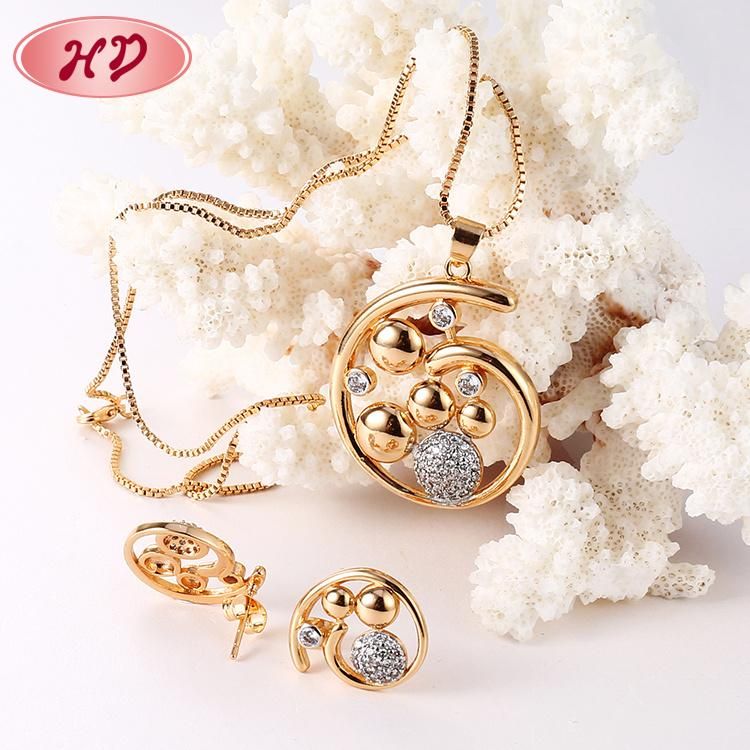 18K Gold Plated Pendant Necklace Fashion Jewelry Chain Sets