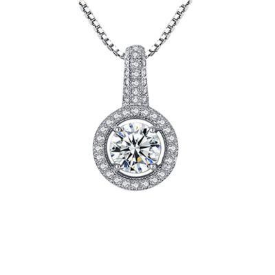 925 Sterling Silver Pendant with Round Cubic Zircon Jewelry