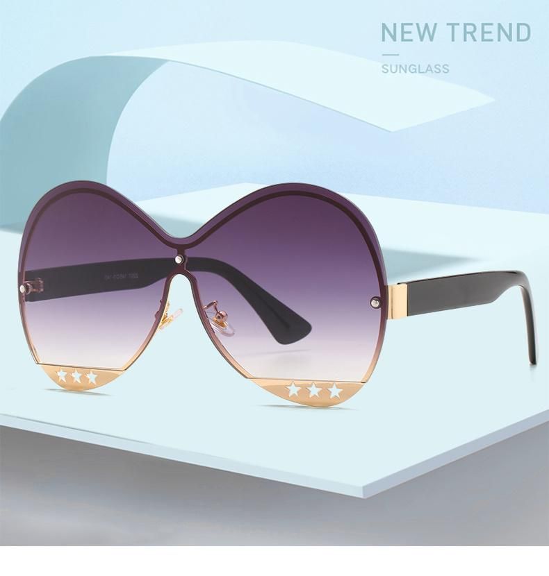 Wholesale Rimless Square Trendy Luxury Shades Women Sunglasses for Women