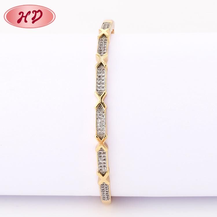 Wholesale Zircon Brass 2020 Fashion Braided Bangle with Zircon